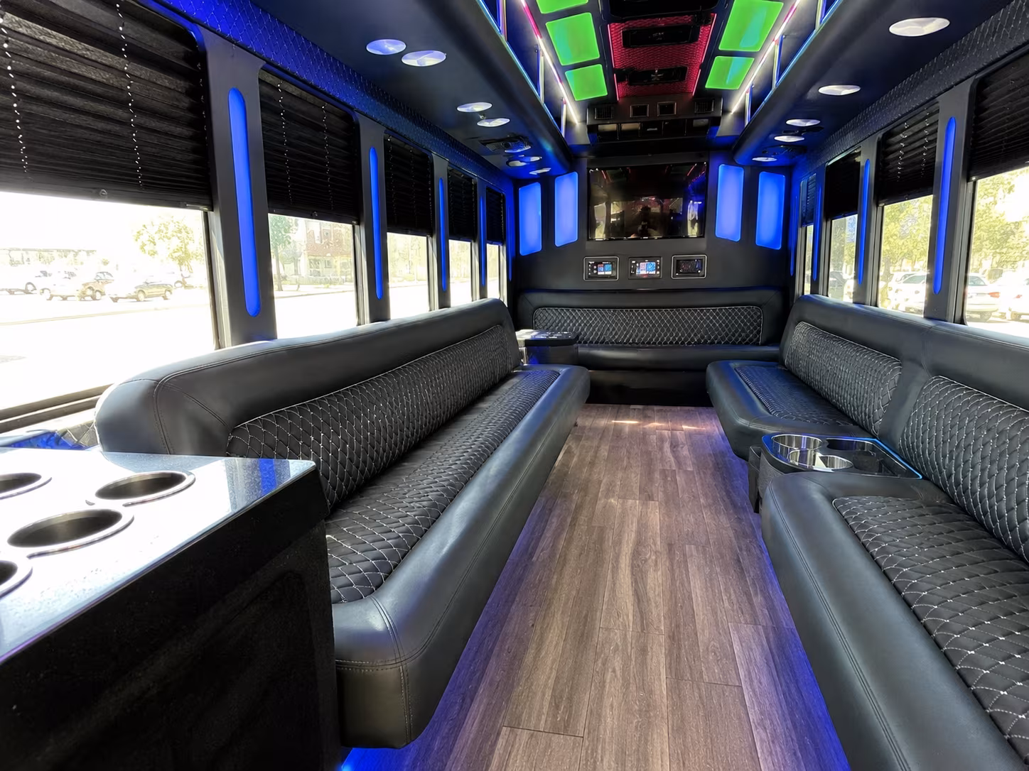 west jordan 15 passenger party bus inside