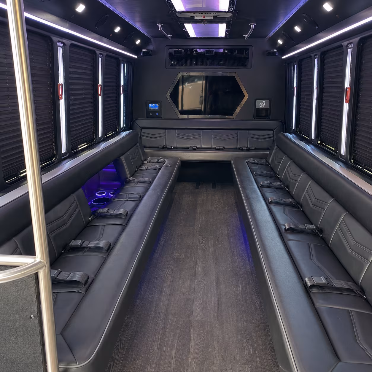 west jordan 18 passenger party bus interior