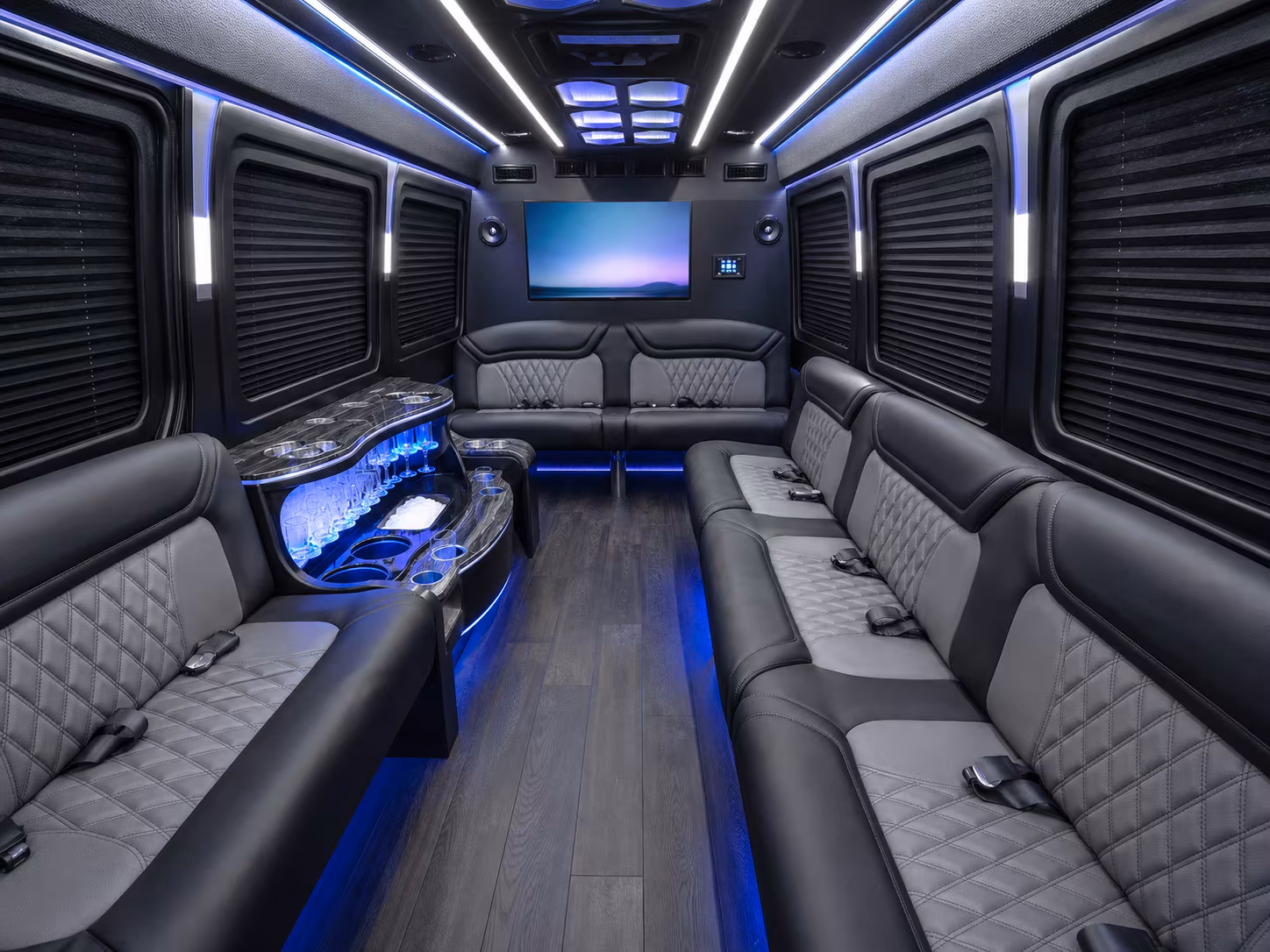 west jordan 30 passenger party bus inside