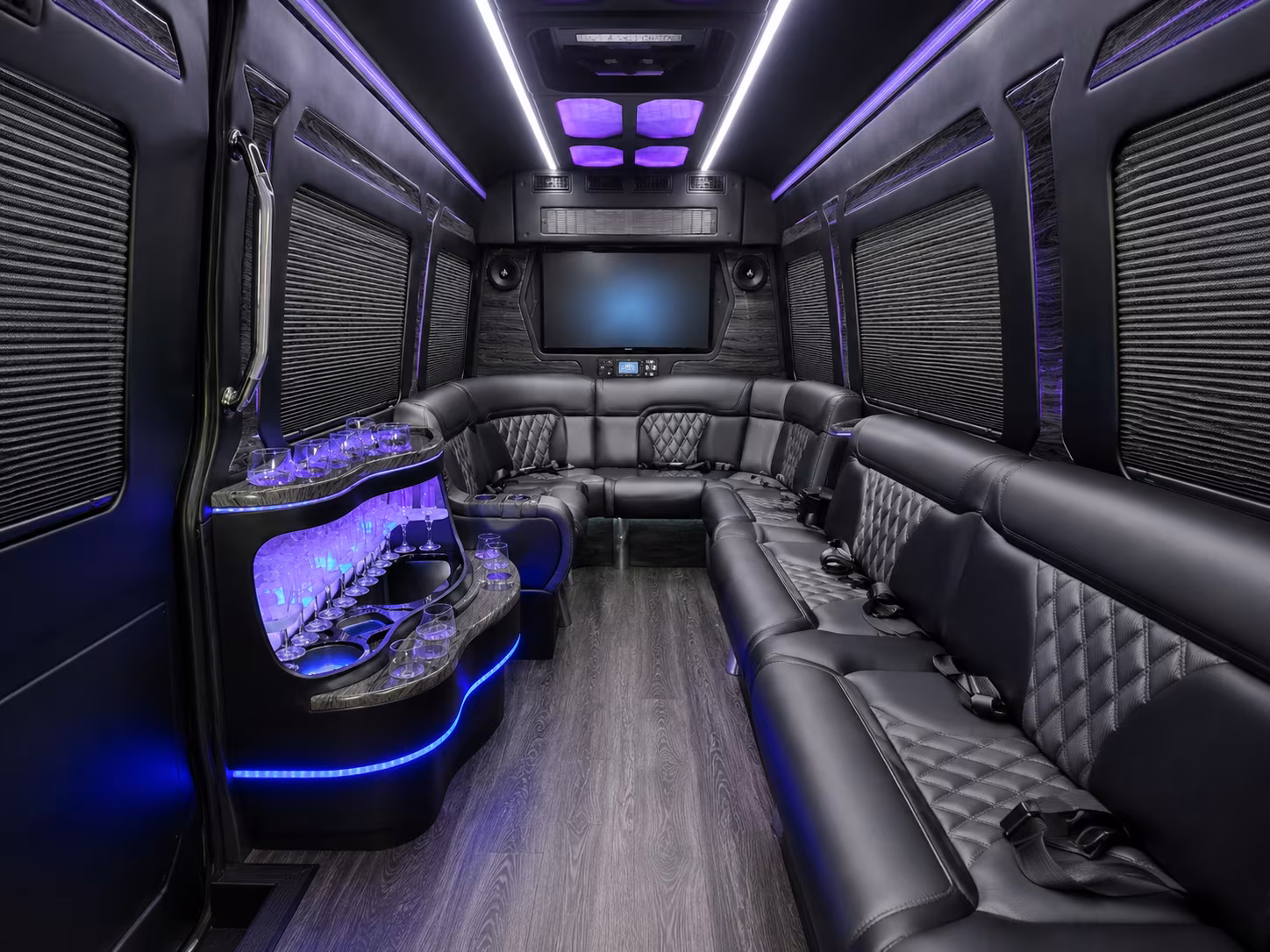 west jordan 50 passenger party bus interior